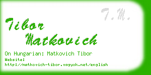 tibor matkovich business card